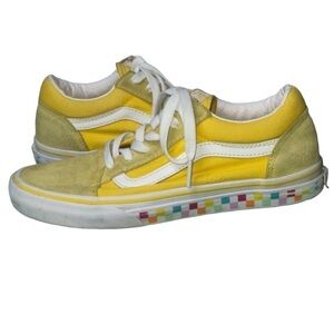 Vans yellow Checkerboard Shoes Sneakers Size
4.5 Yellow rainbow checkered